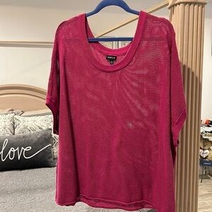 Torrid Womens Pink Light Weight Crochet Mesh Sweater Size 4X